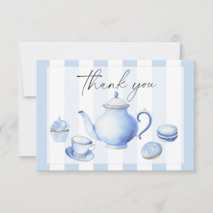 Tea Party Flowers baby shower thank you  Card