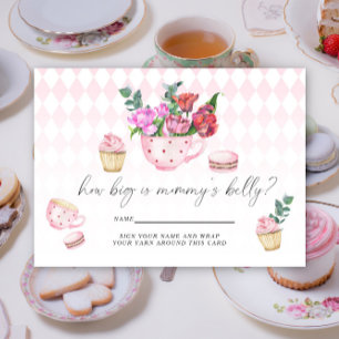 Tea Party Flowers How big is mummy's belly Enclosure Card