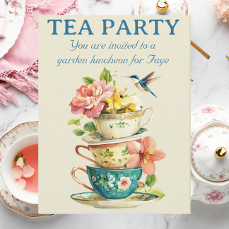 Tea Party Folded Invitation