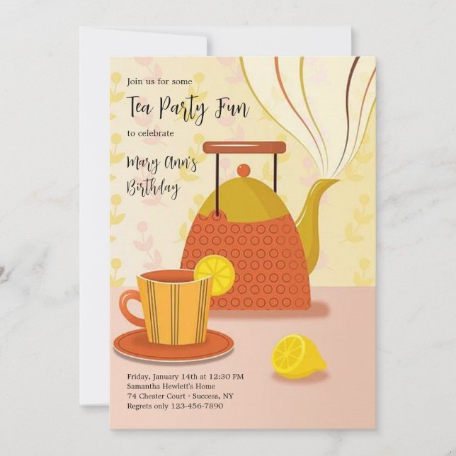 Tea Party Fun Invitation (Front)