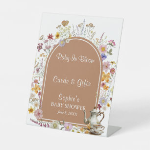 Tea Party Garden Baby In Bloom Cards & Gift Sign