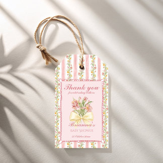 Tea party grand millennial baby shower favour gift tags