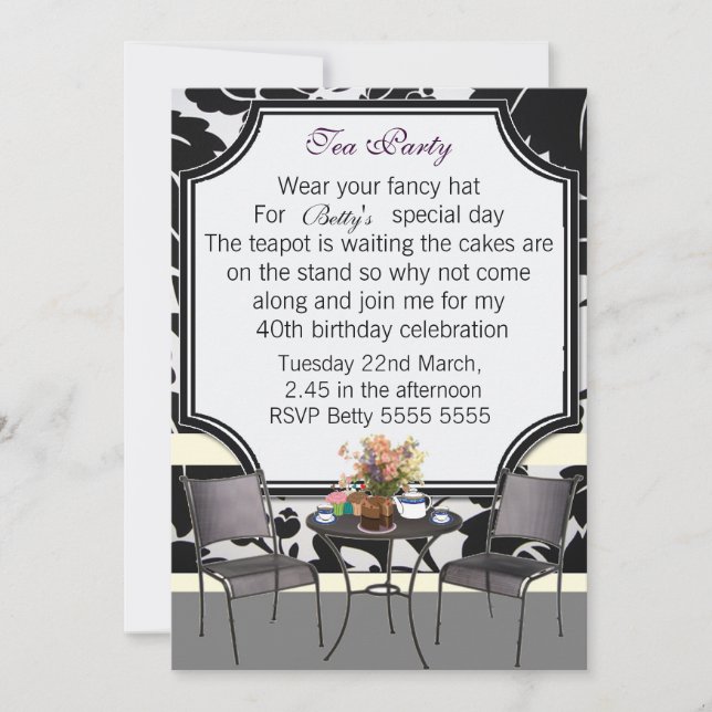 Tea Party Invitation (Front)