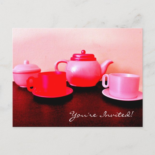 Tea Party Invitation Postcard (Front)