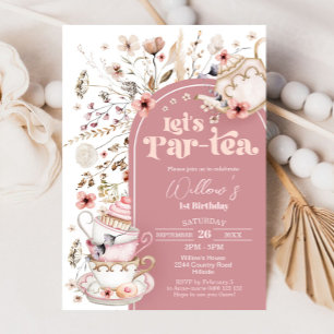 Tea Party Invitation Wildflower Let's Partea