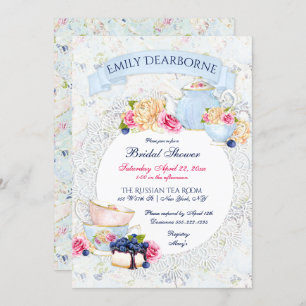 Tea Party Lace Doily Watercolor Invitation