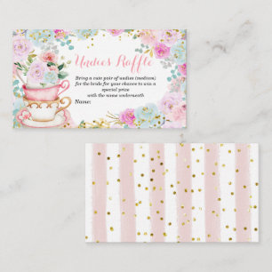 Tea Party Pastel Flowers Undies Raffle Enclosure Card