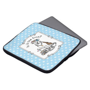 Tea Party Pit Bull (lt brindle white 3) cute dog Laptop Sleeve