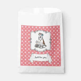 Tea Party Pit Bull (lt brindle white 3) dog cute Favour Bag