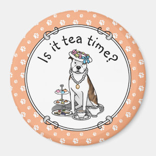 Tea Party Pit Bull (lt brindle white 3) dog cute Magnet