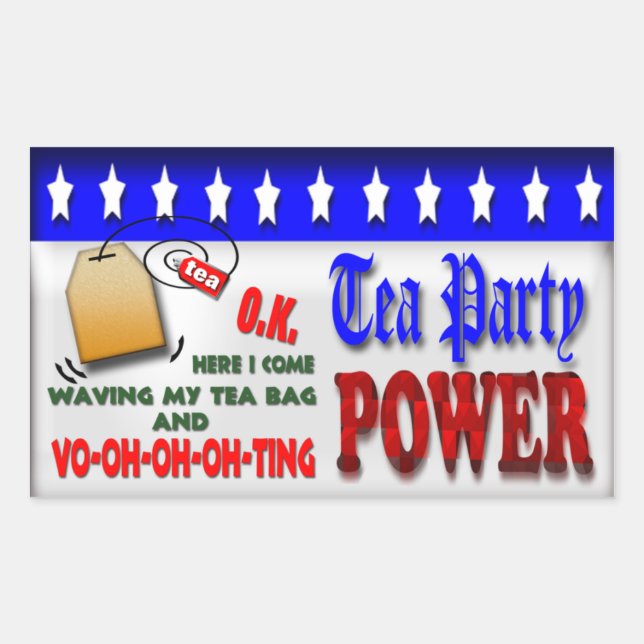 Tea Party Power Rectangular Sticker (Front)