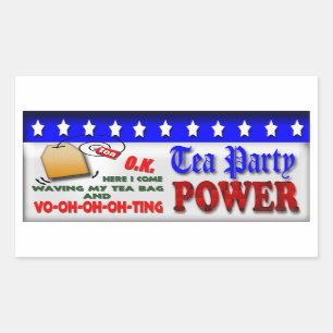 Tea Party Power Rectangular Sticker