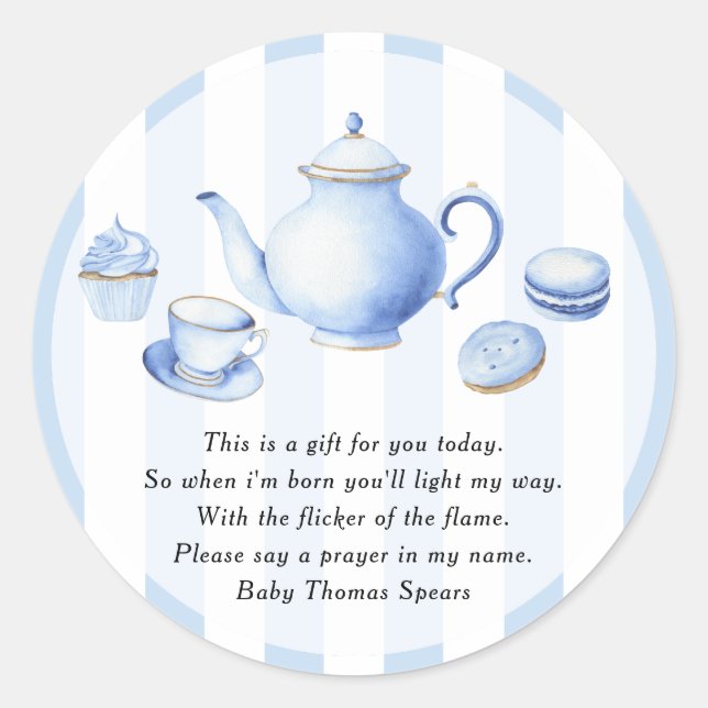Tea Party - Prayer Candle Label (Front)