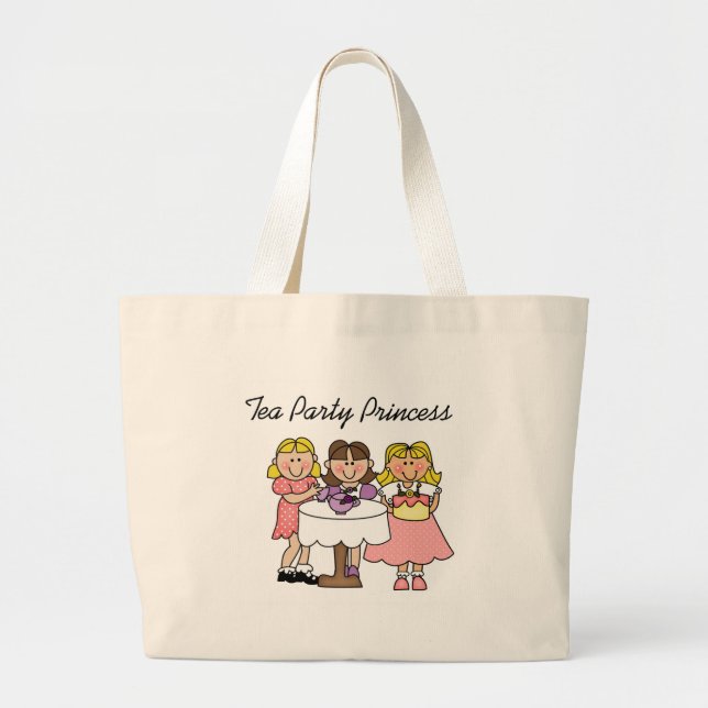 Tea Party Princess Large Tote Bag (Front)