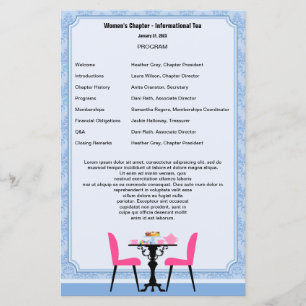 Tea Party Program Template