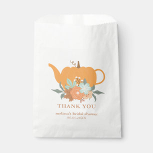 Tea Party Pumpkin Bridal Shower Favour Bag
