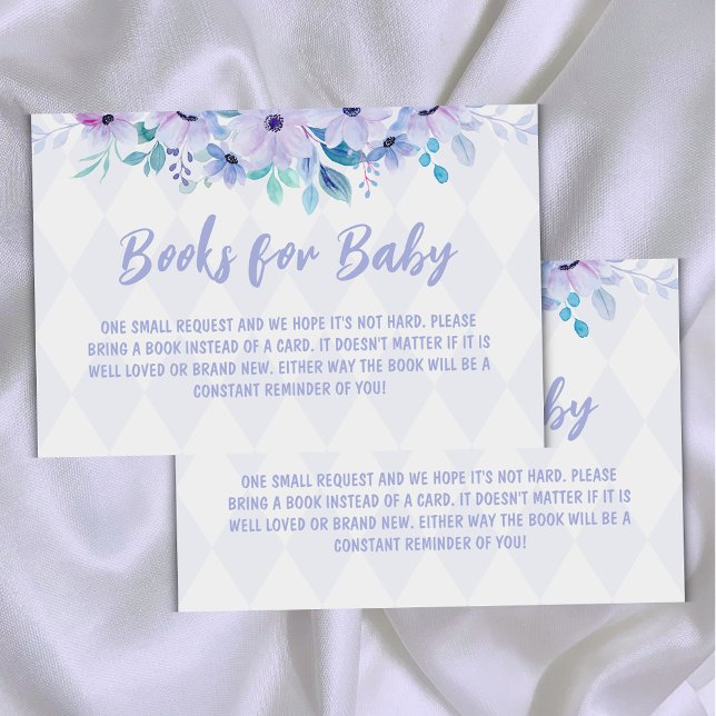 Tea Party Purple Watercolor Baby Shower Enclosure Card (Creator Uploaded)