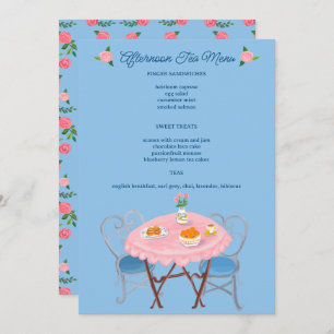Tea Party Roses Cute CUSTOM  Menu