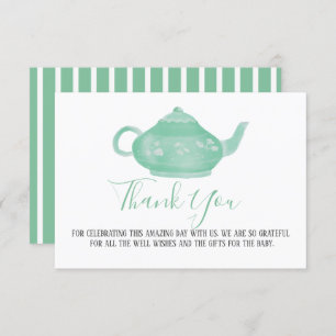 Tea Party Shabby Chic Baby Shower   Thank You Invitation