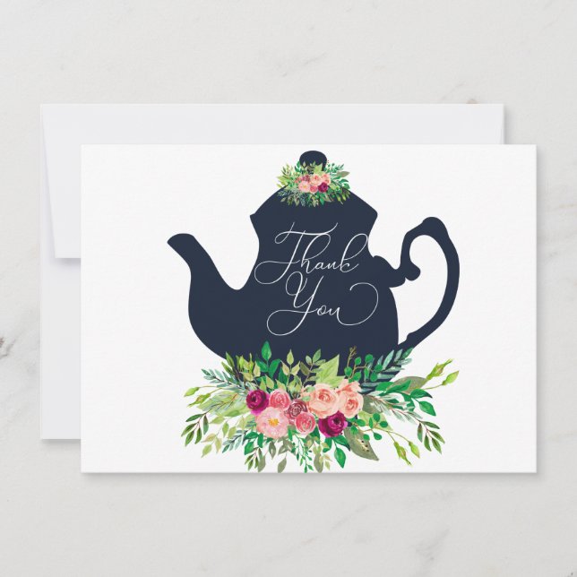 Tea Party Shower Thank You Note Card (Front)