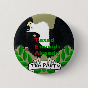 TEA Party Supplies 6 Cm Round Badge