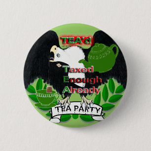 TEA Party Supplies 6 Cm Round Badge