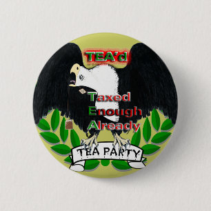 TEA Party Supplies 6 Cm Round Badge