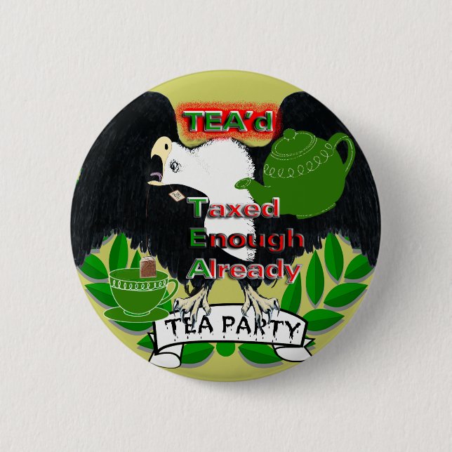 TEA Party Supplies 6 Cm Round Badge (Front)