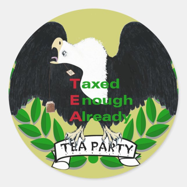 TEA Party Supplies Classic Round Sticker (Front)
