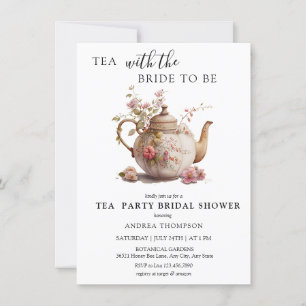 Tea Party Tea Bridal Shower Invitation