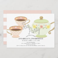 Tea Party Tea Pot & Cups Girl Birthday