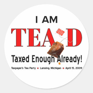 Tea Party TEA'd Sticker - Michigan