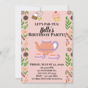 Tea Party Theme Invitation