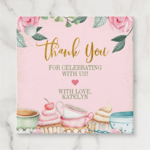 Tea Party Watercolor Floral Party Favour Tags