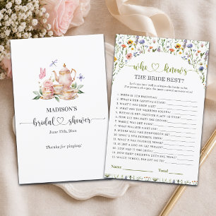 Tea Party Who Knows The Bride Best Game