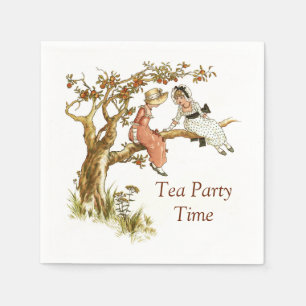 Tea Party with Kate Greenaway illustration Napkin