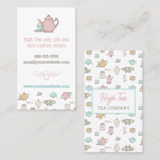 Tea Pattern High Tea Business Card