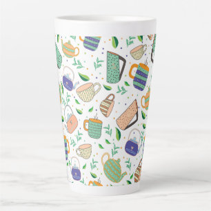 tea pattern latte mug