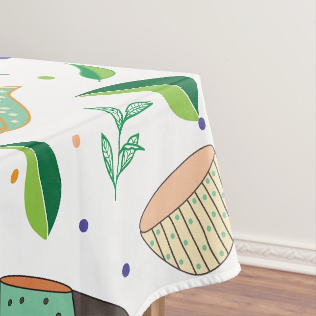 tea pattern tablecloth (In Situ)