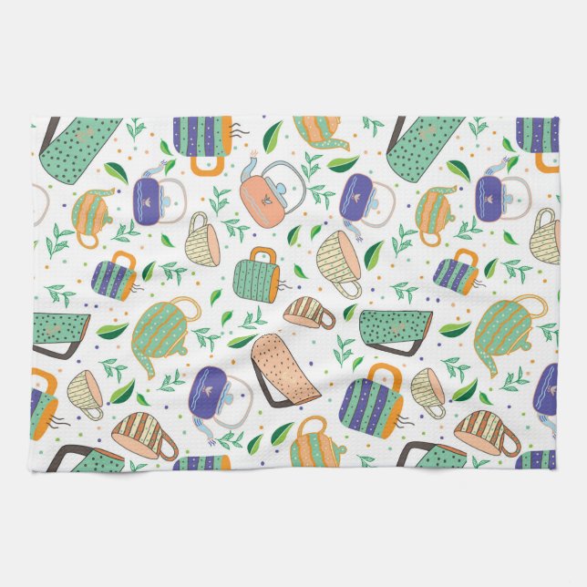 tea pattern towel (Horizontal)