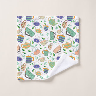 tea pattern wash cloth