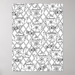 Tea Pot Doodle 2 Poster