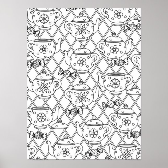 Tea Pot Doodle 2 Poster (Front)