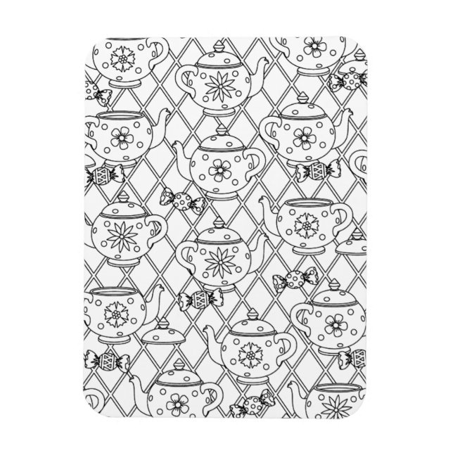 Tea Pot Doodle Magnet (Vertical)