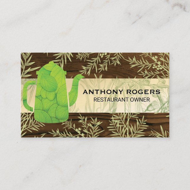 Tea Pot | Juniper Herbal Branches Loyalty Card (Front)