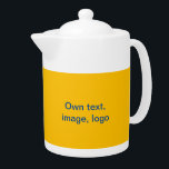 Tea Pot Medium Yellow<br><div class="desc">With the ability to put your own image (photo, logo) and/or own text (content, font, colour, size, location) on this product. Click on the button "Customise" or "Personalise" for any updates! Met de mogelijkheid om eigen afbeelding (foto, logo) en/of eigen tekst (inhoud, lettertype, kleur, grootte, locatie) toe te voegen. Klik...</div>