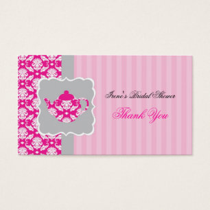 Tea Pot (Pink/Grey) Thank You Tag