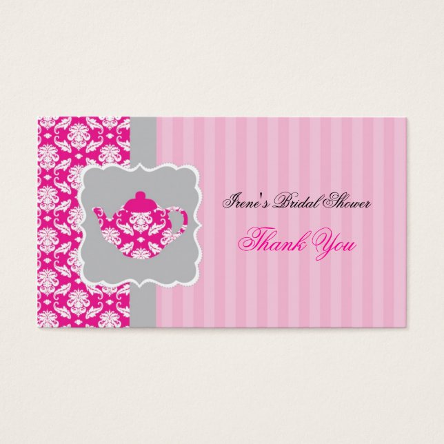 Tea Pot (Pink/Grey) Thank You Tag (Front)