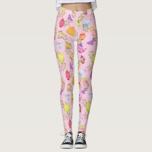 Tea Pots and Cups Pink Leggings