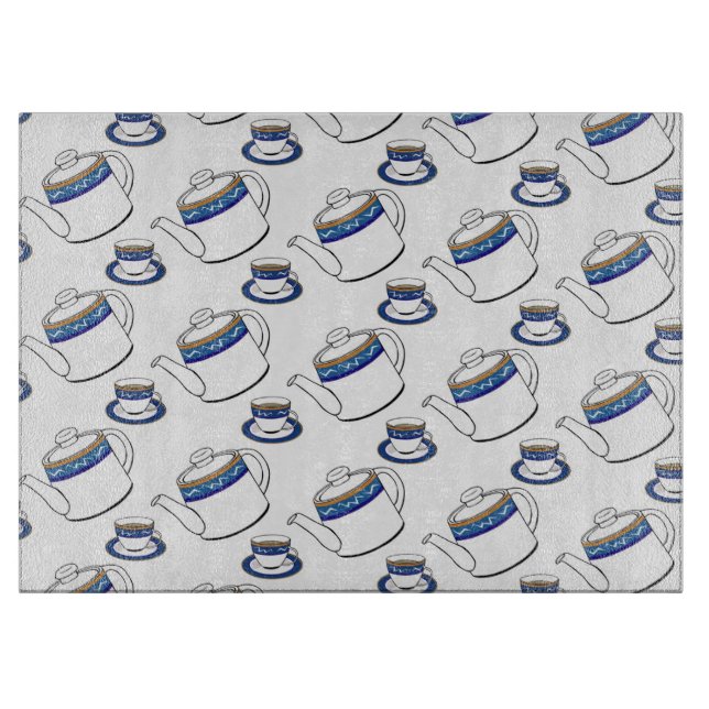 Tea Pots Cutting Board (Front)